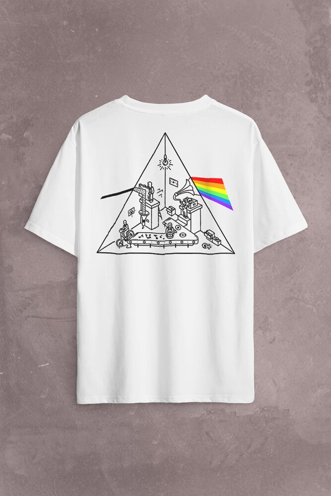 Pink Floyd Carnegıe Hall Dark Side Of The Moon Sırt Ön Baskılı Oversize Tişört Unisex T-Shirt (1)