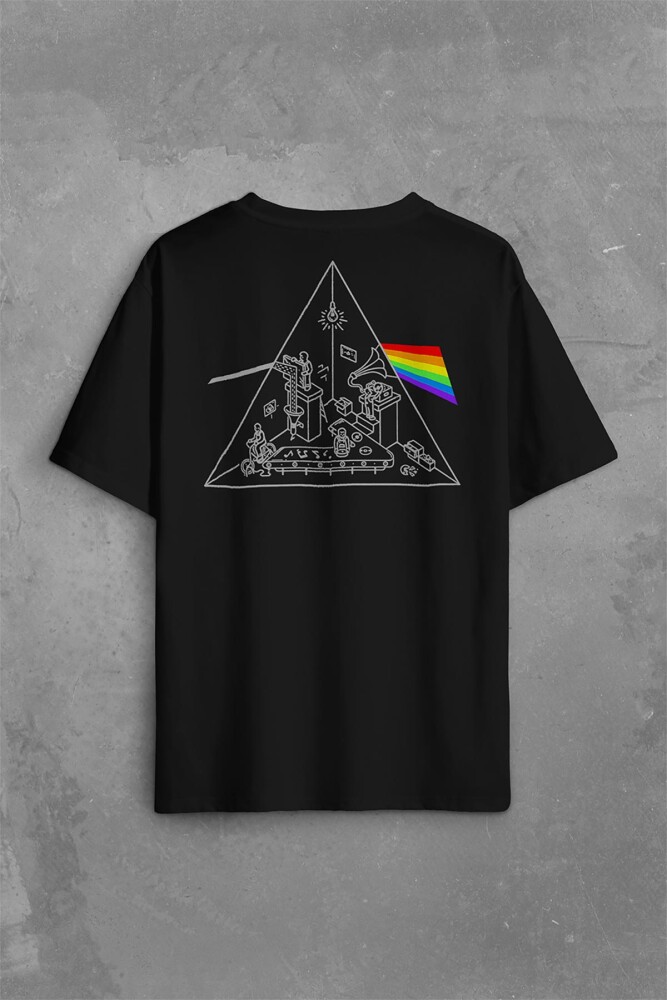 Pink Floyd Carnegıe Hall Dark Side Of The Moon Sırt Ön Baskılı Oversize Tişört Unisex T-Shirt - 1