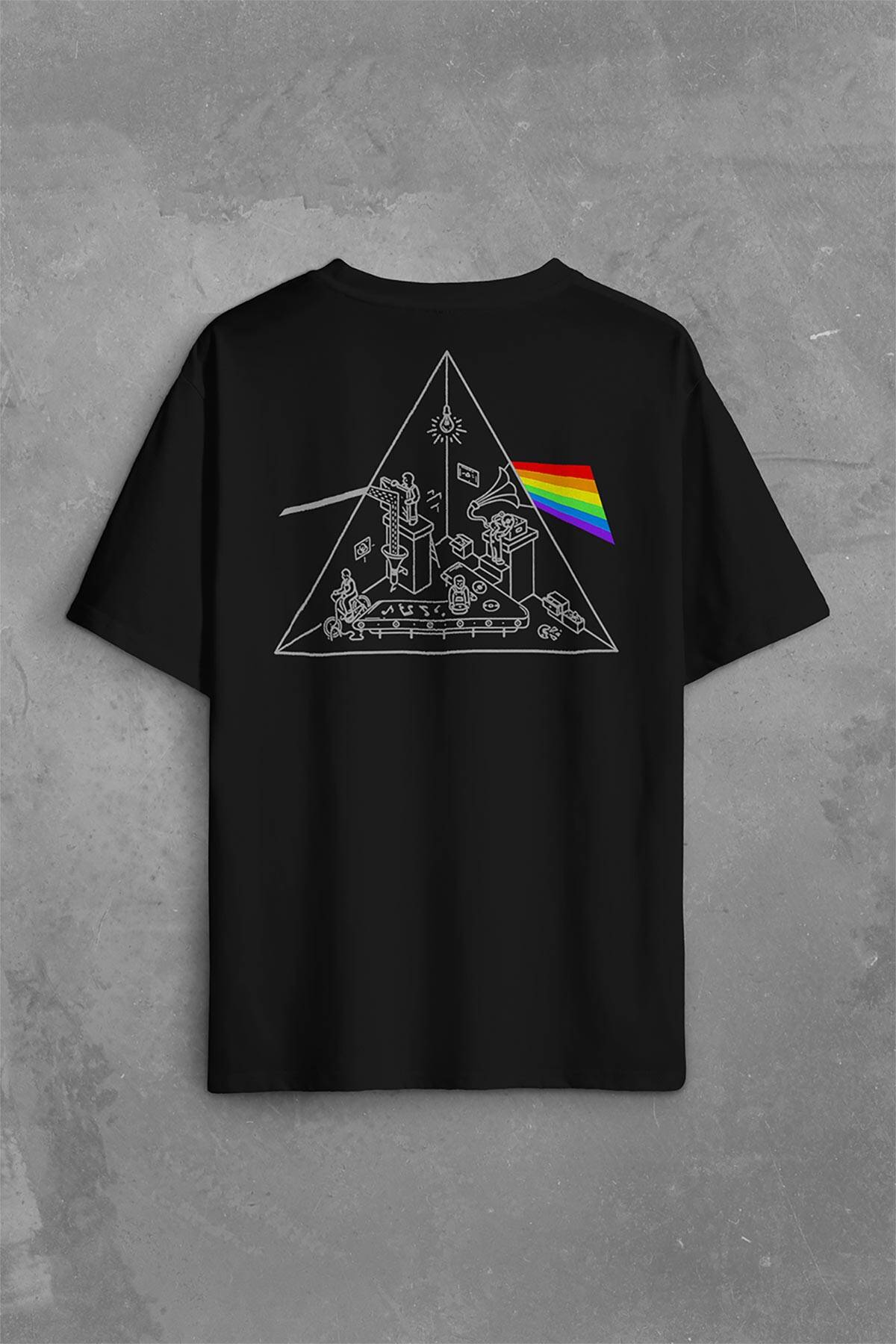 Pink Floyd Carnegıe Hall Dark Side Of The Moon Sırt Ön Baskılı Oversize Tişört Unisex T-Shirt - 1