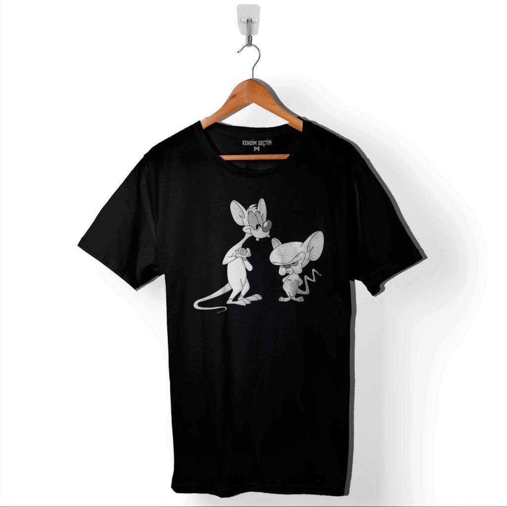 Pinky And The BRain Ratten Rats Tom Ve Jerry Baskılı Tişört Unisex T-Shirt - 1