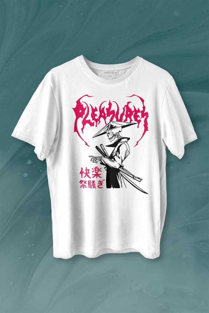 Pleasures Samurai Japan Samuray Japon Baskılı Tişört Unisex T-shirt - 1