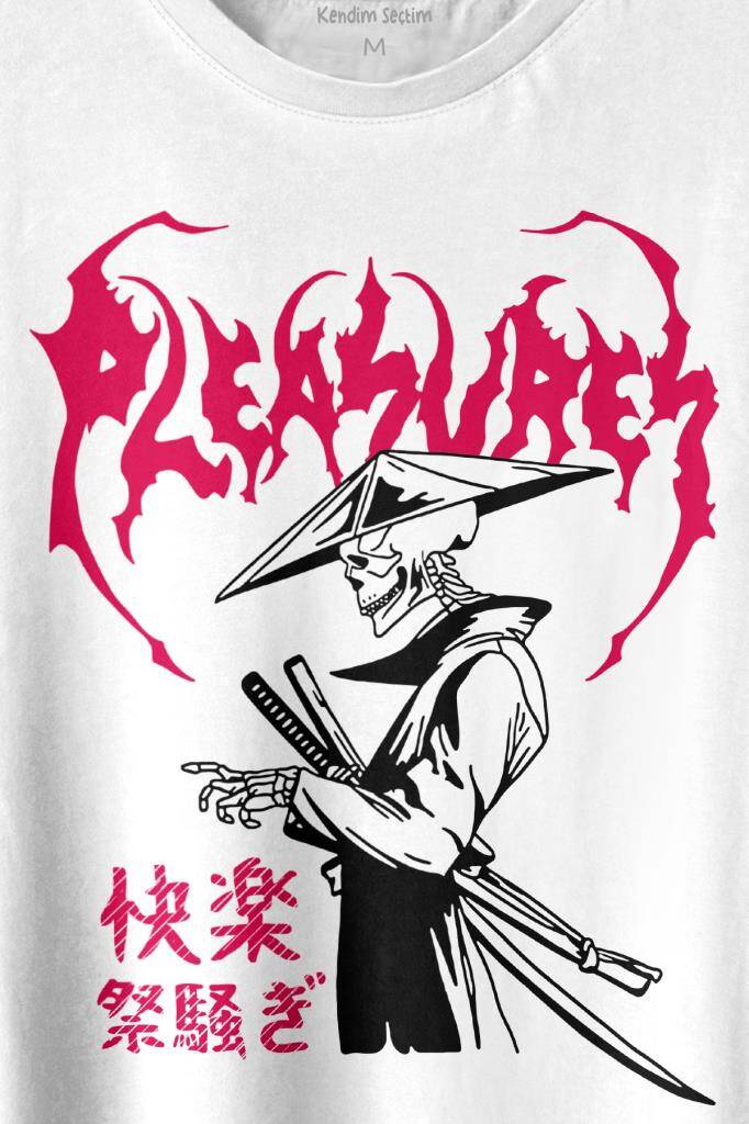 Pleasures Samurai Japan Samuray Japon Baskılı Tişört Unisex T-shirt (1)