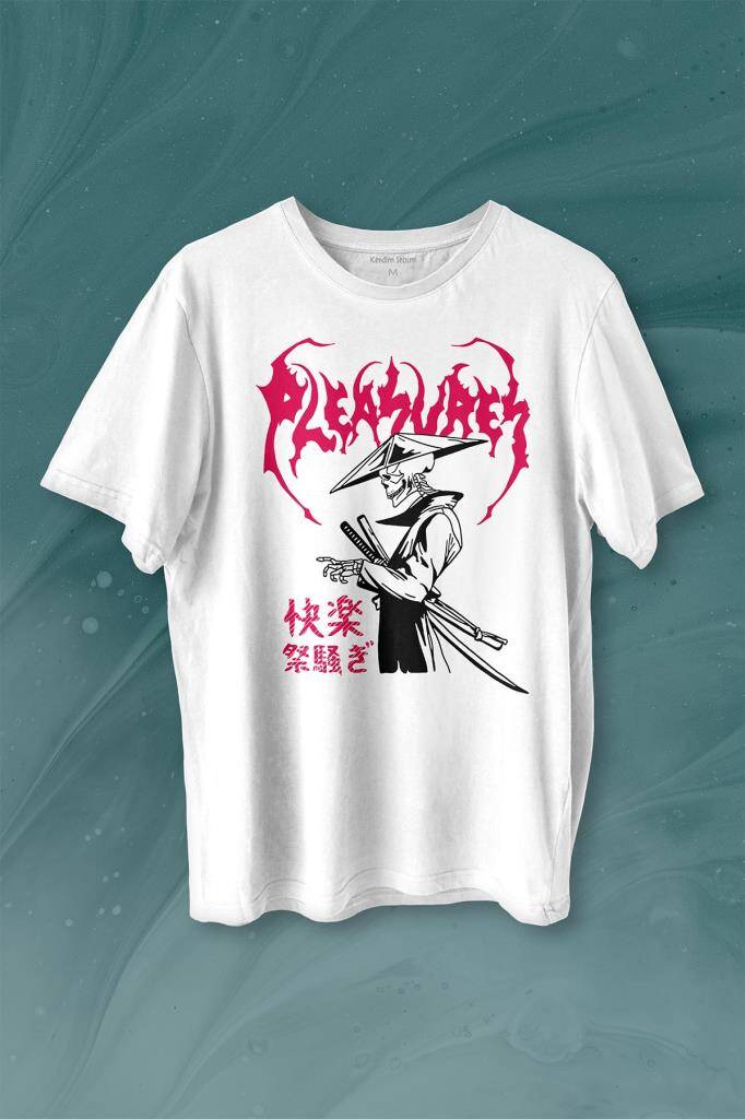 Pleasures Samurai Japan Samuray Japon Baskılı Tişört Unisex T-shirt - 1