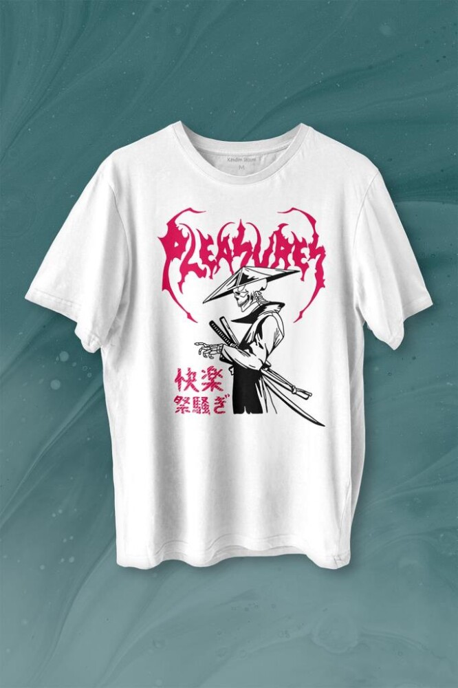 Pleasures Samurai Japan Samuray Japon Baskılı Tişört Unisex T-shirt - 1