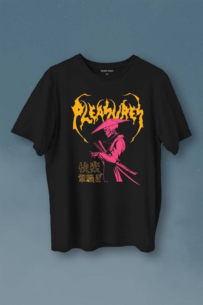 Pleasures Samurai Japan Samuray Japon Baskılı Tişört Unisex T-Shirt - 1