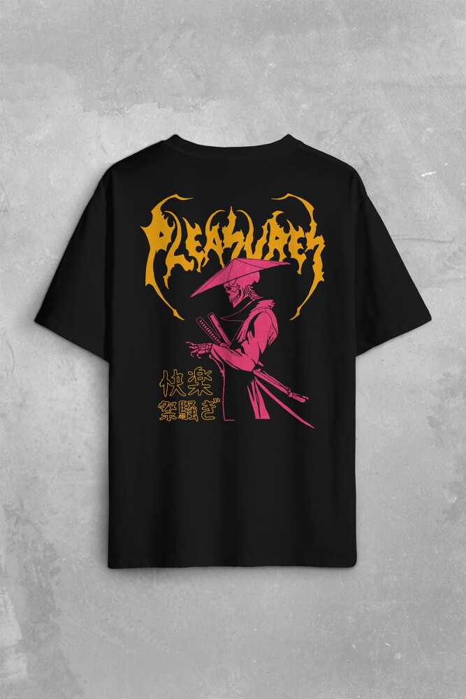 Pleasures Samurai Japan Samuray Japon Sırt Ön Baskılı Oversize Tişört Unisex T-Shirt - 1