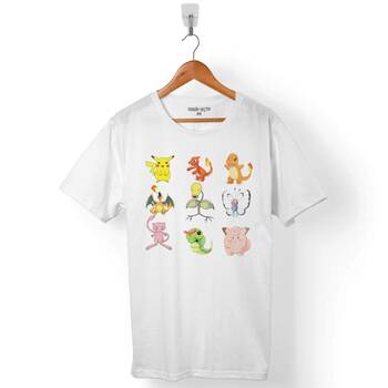 POKEMON ALL TÜM KARAKTERLER PIKACHU ERKEK TİŞÖRT - 1