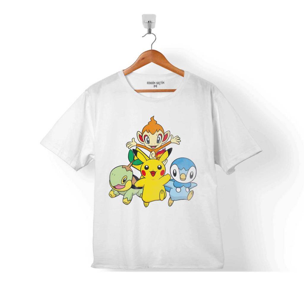 POKEMON PIKACHU CHIMCHAR PIPLUP TURTWIG ÇOCUK TİŞÖRT - 1