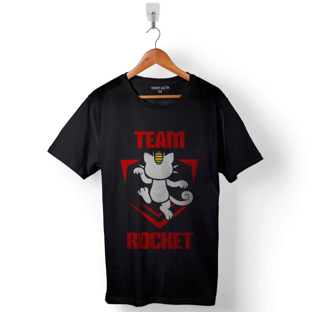 Pokemon Team Rocket Logo Roket Takımı Baskılı Tişört Unisex T-Shirt - 1