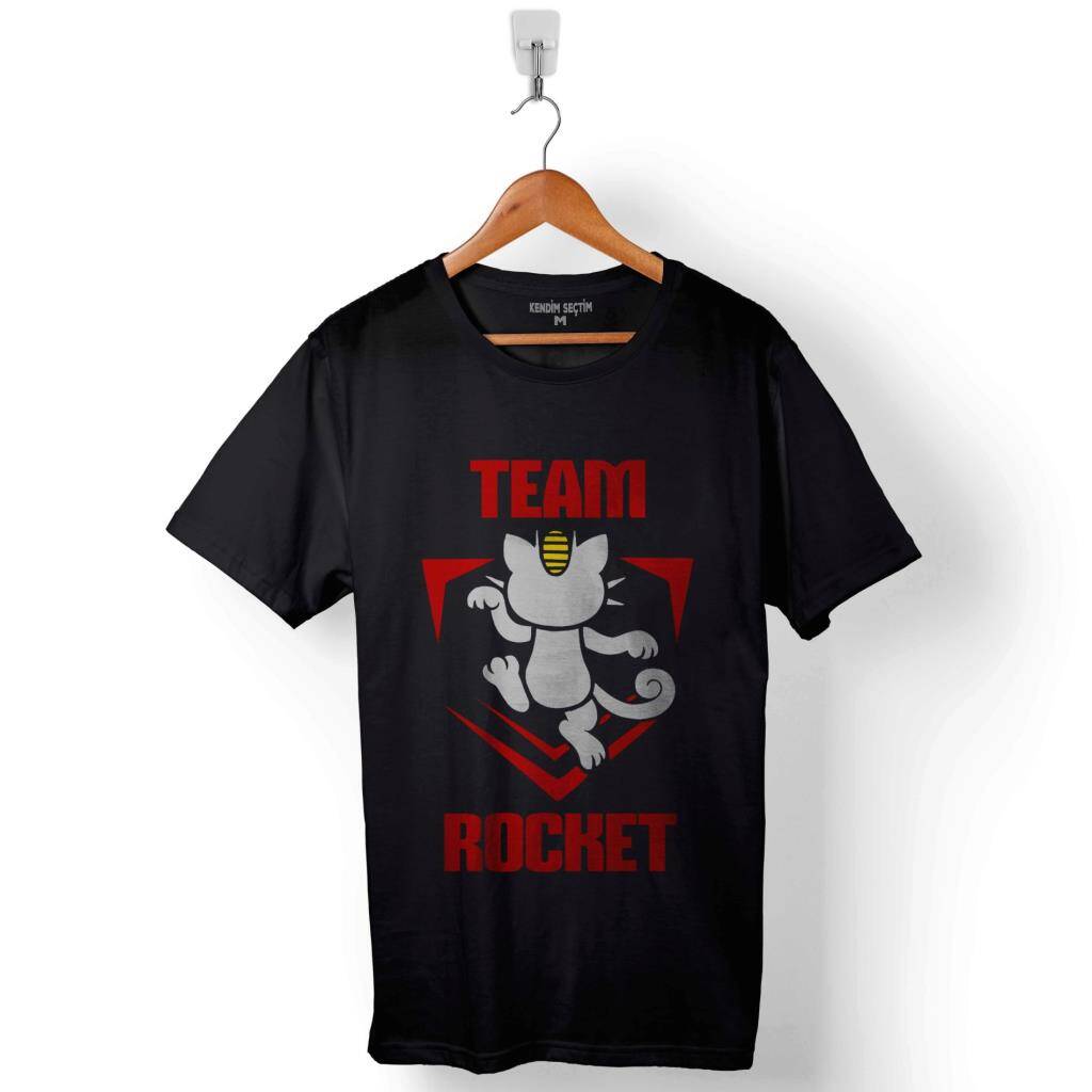 Pokemon Team Rocket Logo Roket Takımı Baskılı Tişört Unisex T-Shirt - 1