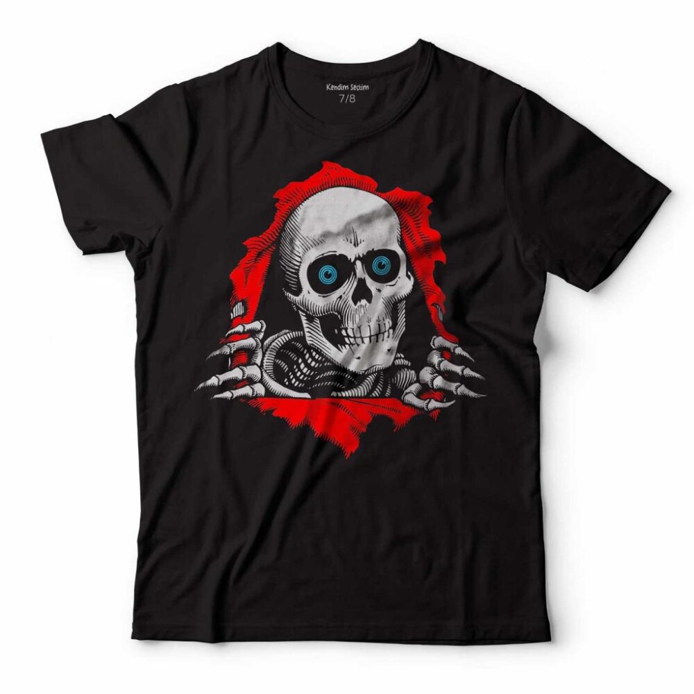 POWELL PERALTA SKULL KURU KAFA SKELETON MAVİ GÖZ ÇOCUK TİŞÖRT - KENDİM SEÇTİM