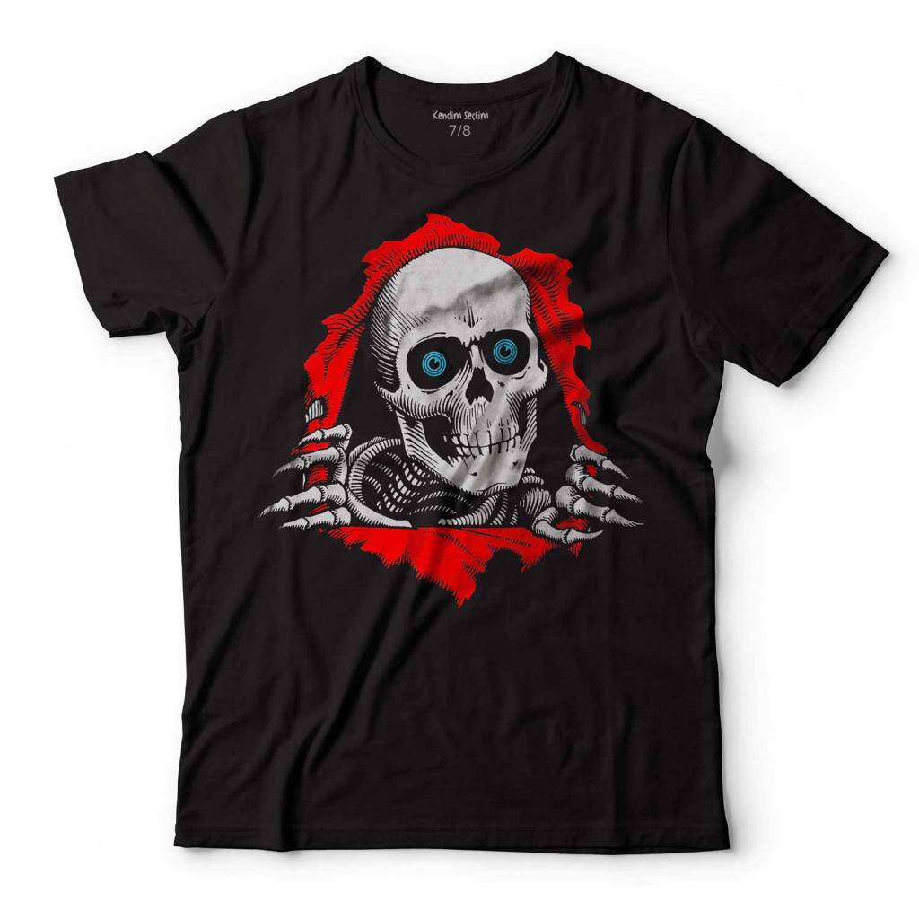 POWELL PERALTA SKULL KURU KAFA SKELETON MAVİ GÖZ ÇOCUK TİŞÖRT - 1