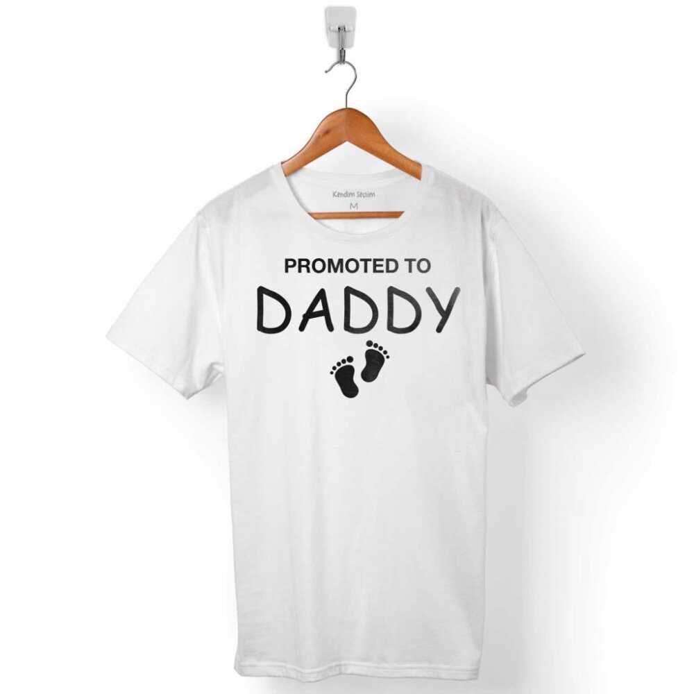 PROMOTED TO DADDY BABA OLDUM YENİ DOĞAN ERKEK TİŞÖRT