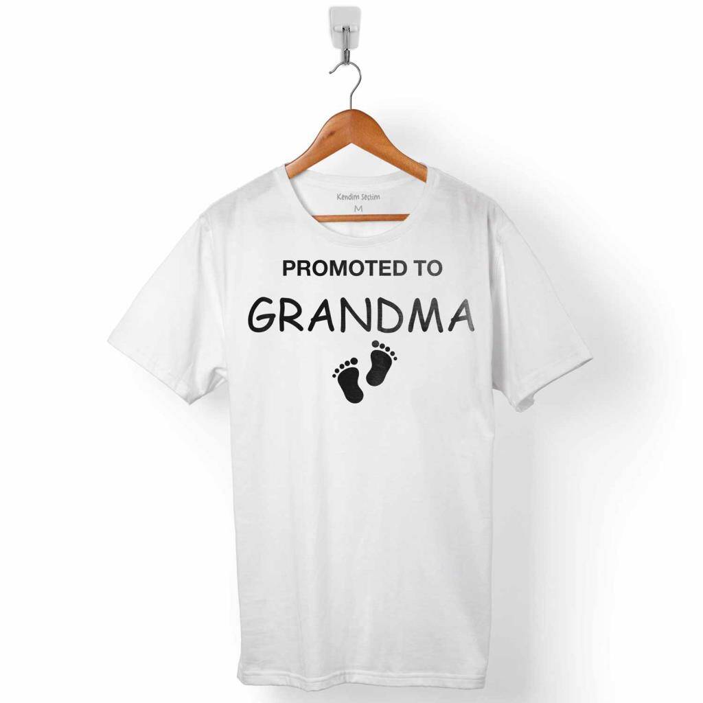 PROMOTED TO GRANDMA BÜYÜK ANNE OLDUM YENİ DOĞAN ERKEK TİŞÖRT - 1