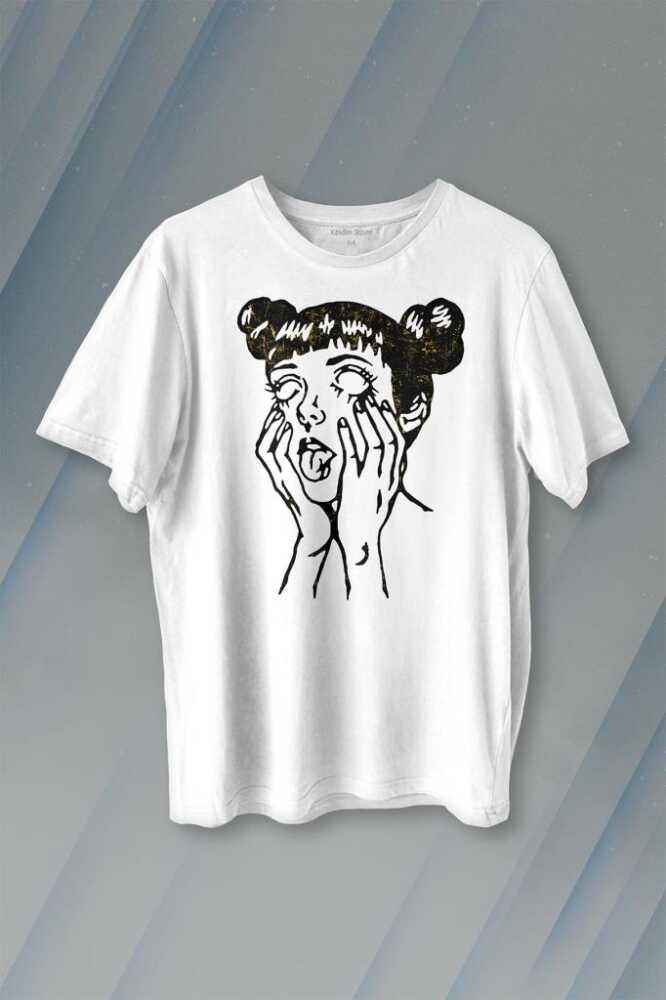 Psyco Manga Gothic Dark Baskılı Tişört Unisex T-shirt - 1