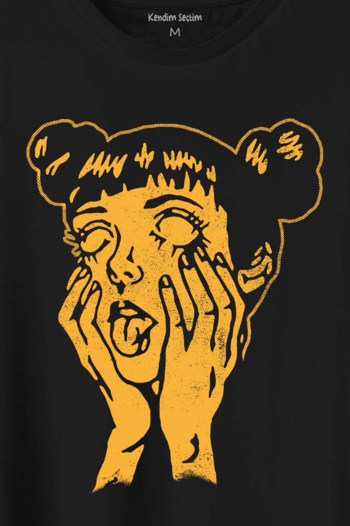 Psyco Manga Gothic Dark Baskılı Tişört Unisex T-Shirt (1)
