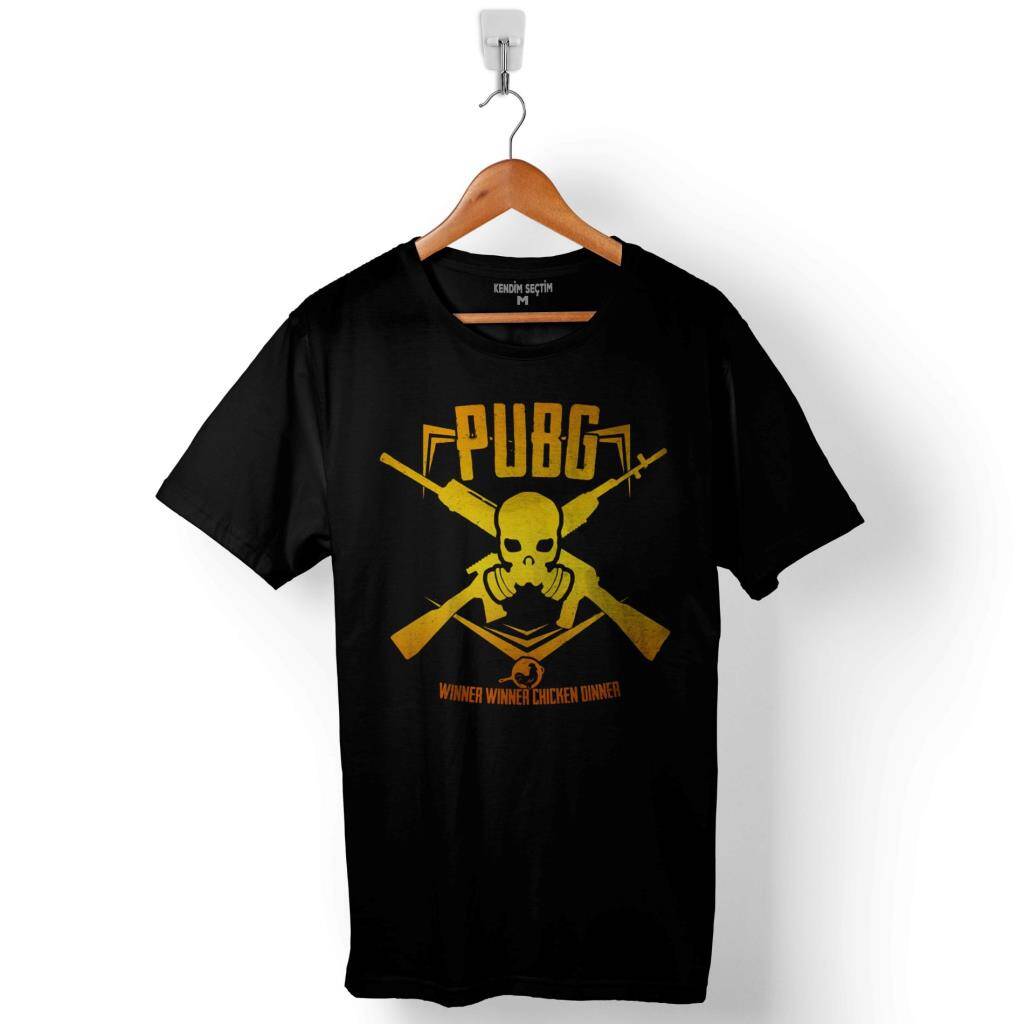 Pubg Playerunknown'S Winner Chicken Dinner Logo Baskılı Tişört Unisex T-Shirt - 1