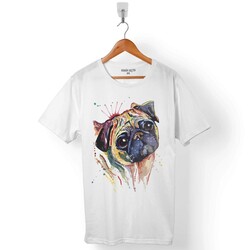 PUG MOPS DOG KÖPEK KAFA ERKEK TİŞÖRT - 1