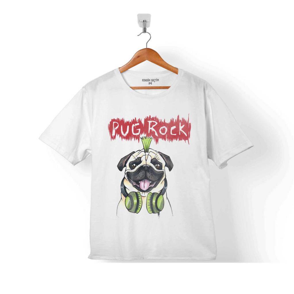 PUG ROCK PUGS DEAD METAL MUSIC KÖPEK ÇOCUK TİŞÖRT - 1