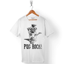 PUG ROCK PUGS DEAD METAL MUSIC KÖPEK ERKEK TİŞÖRT - 1