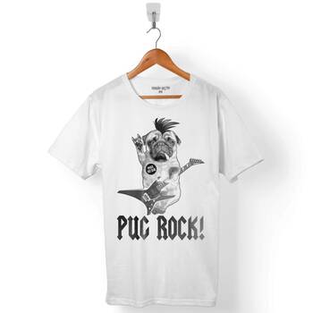 PUG ROCK PUGS DEAD METAL MUSIC KÖPEK ERKEK TİŞÖRT - 1