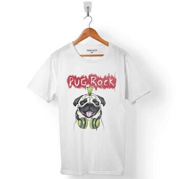PUG ROCK PUGS DEAD METAL MUSIC KÖPEK ERKEK TİŞÖRT - 1