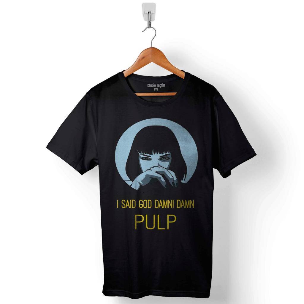 Pulp Fiction I Saıd Goddamn God Damn Ucuz Roman Baskılı Tişört Unisex T-Shirt - 1