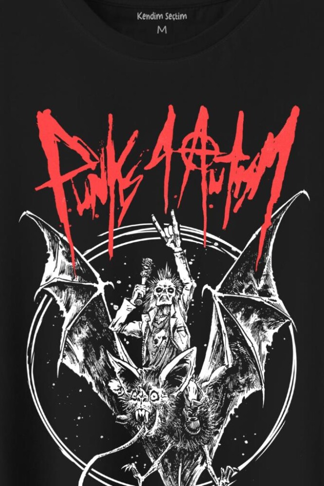 Punk 4 Autism Punk İs Not Dead Music Rock Müzik Baskılı Tişört Unisex T-Shirt - 2