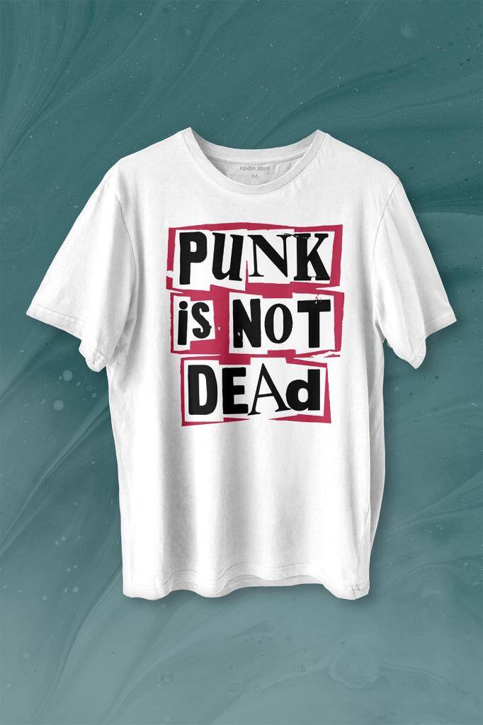 Punk Is Not Dead Rock Grunge Music Müzik Baskılı Tişört Unisex T-shirt - 1