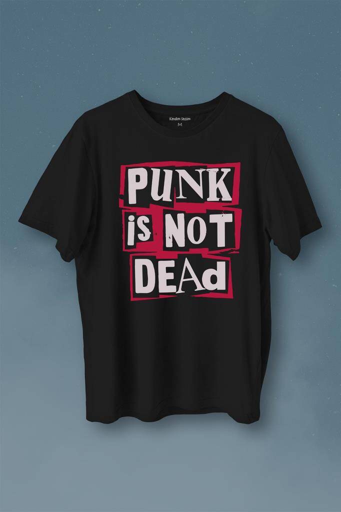 Punk Is Not Dead Rock Grunge Music Müzik Baskılı Tişört Unisex T-Shirt - 1