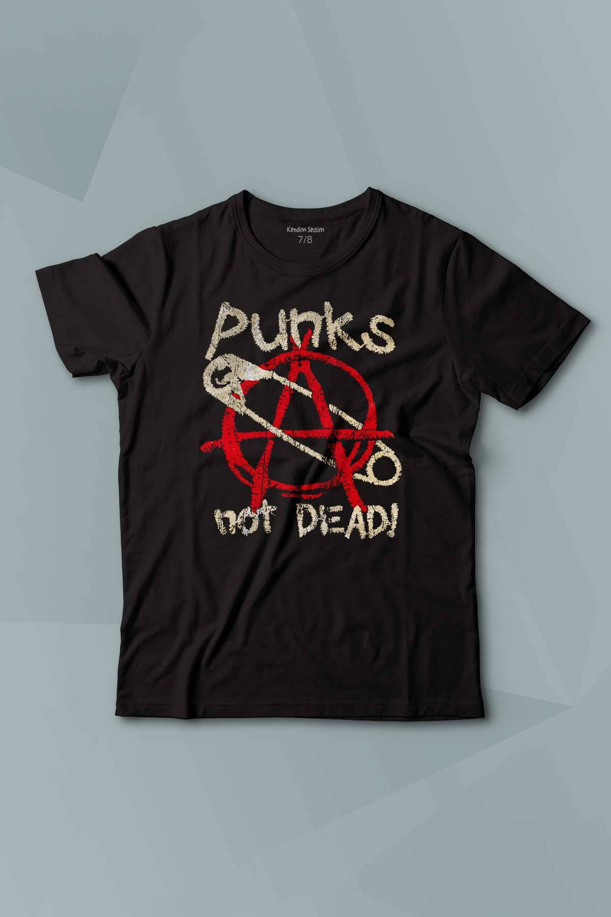 Punk Is Not Dead Rock Sokak Street Culture Baskılı Siyah T-shirt Çocuk Tişört