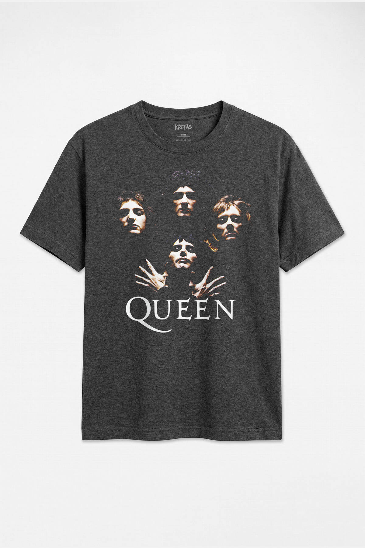 Queen Freddie Mercury Rock Grubu Bohemian Rhapsody Regular Unisex Antrasit Melanj Tişört