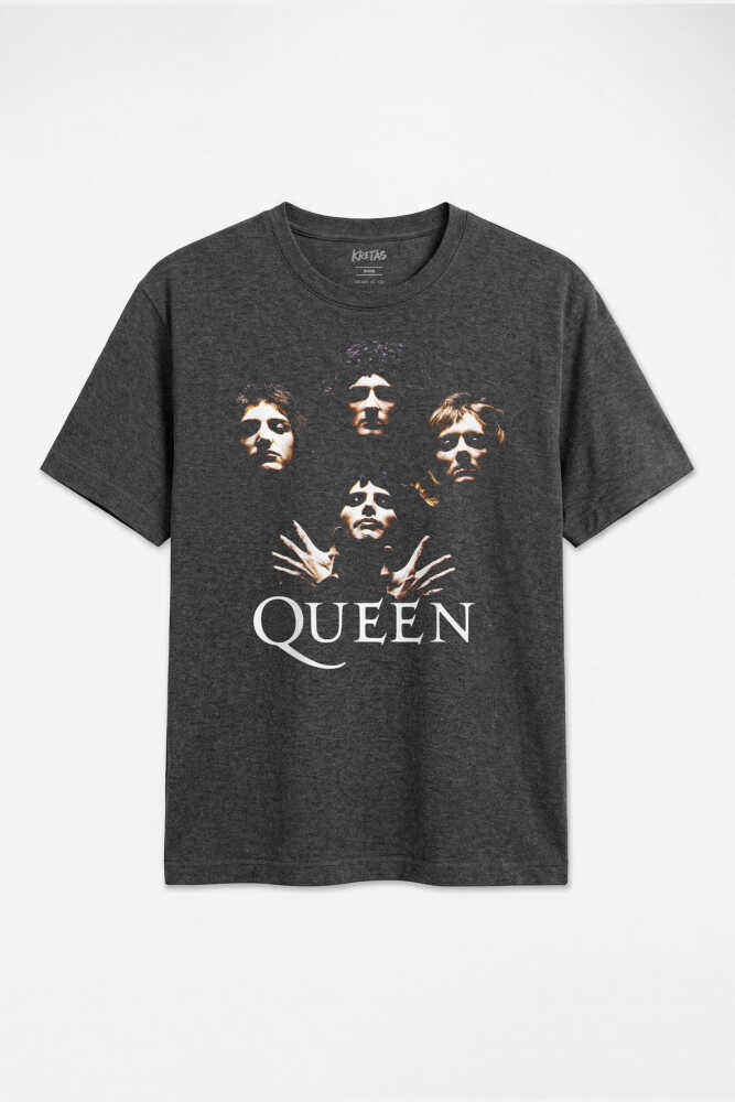 Queen Freddie Mercury Rock Grubu Bohemian Rhapsody Regular Unisex Antrasit Melanj Tişört