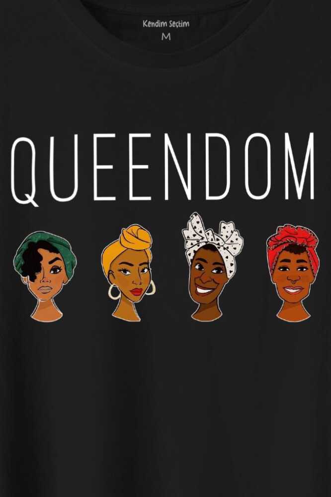 Queendom African Girl AfrikAli Kız Siyahi Kadın Baskılı Tişört Unisex T-Shirt - 2