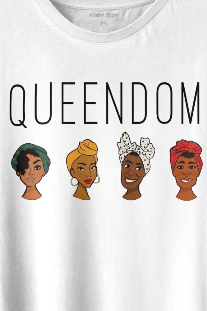 Queendom African Girl Afrikalı Kız Siyahi Kadın Baskılı Tişört Unisex T-shirt (1)