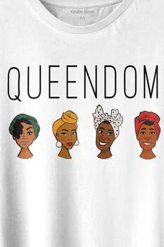 Queendom African Girl Afrikalı Kız Siyahi Kadın Baskılı Tişört Unisex T-shirt - 2