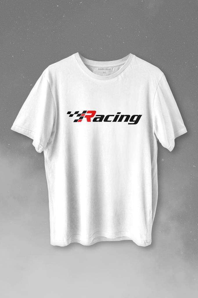 Racing Formula 1 Araba Yarışı Motor Drag Baskılı Tişört Unisex T-shirt - 1