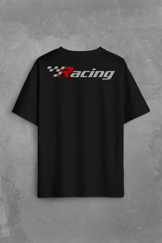 Racing Formula1 Araba Yarışı Motor Drag Sırt Ön Baskılı Oversize Tişört Unisex T-Shirt - KENDİM SEÇTİM
