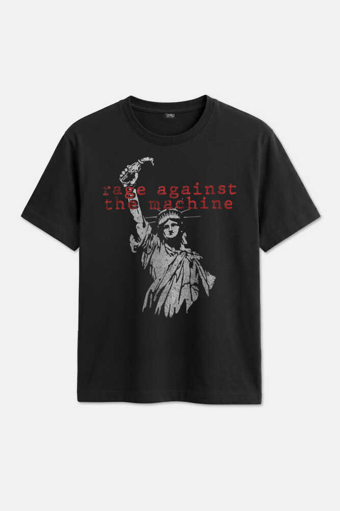 Rage Against the Machine RATM Music Rock Metal Müzik Baskılı Tişört Unisex Siyah T-shirt 