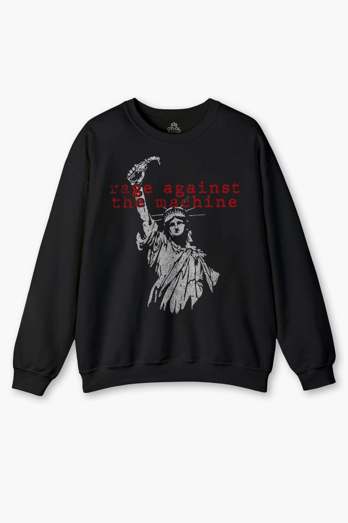 Rage Against the Machine RATM Siyah Sweatshirt Music Rock Metal Müzik Baskılı Sweat