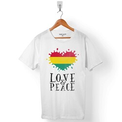 RAGGAE MUSIC LOVE AND PEACE DUB EKOLAYZER ERKEK TİŞÖRT - 1