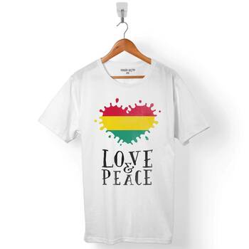 RAGGAE MUSIC LOVE AND PEACE DUB EKOLAYZER ERKEK TİŞÖRT - 1
