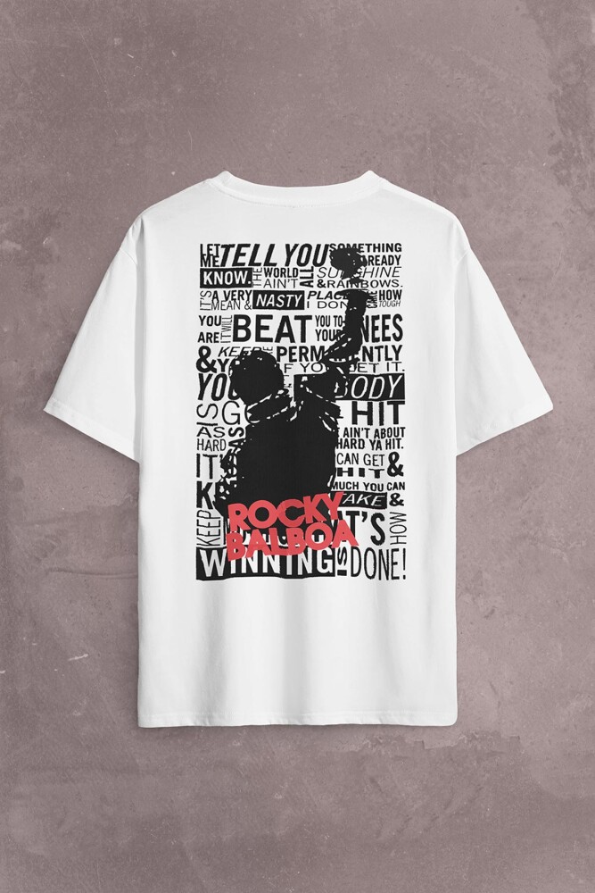 Rambo Rocky Balboa 1 2 3 4 5 Sylvester Stallone Sırt Ön Baskılı Oversize Tişört Unisex T-Shirt - 2