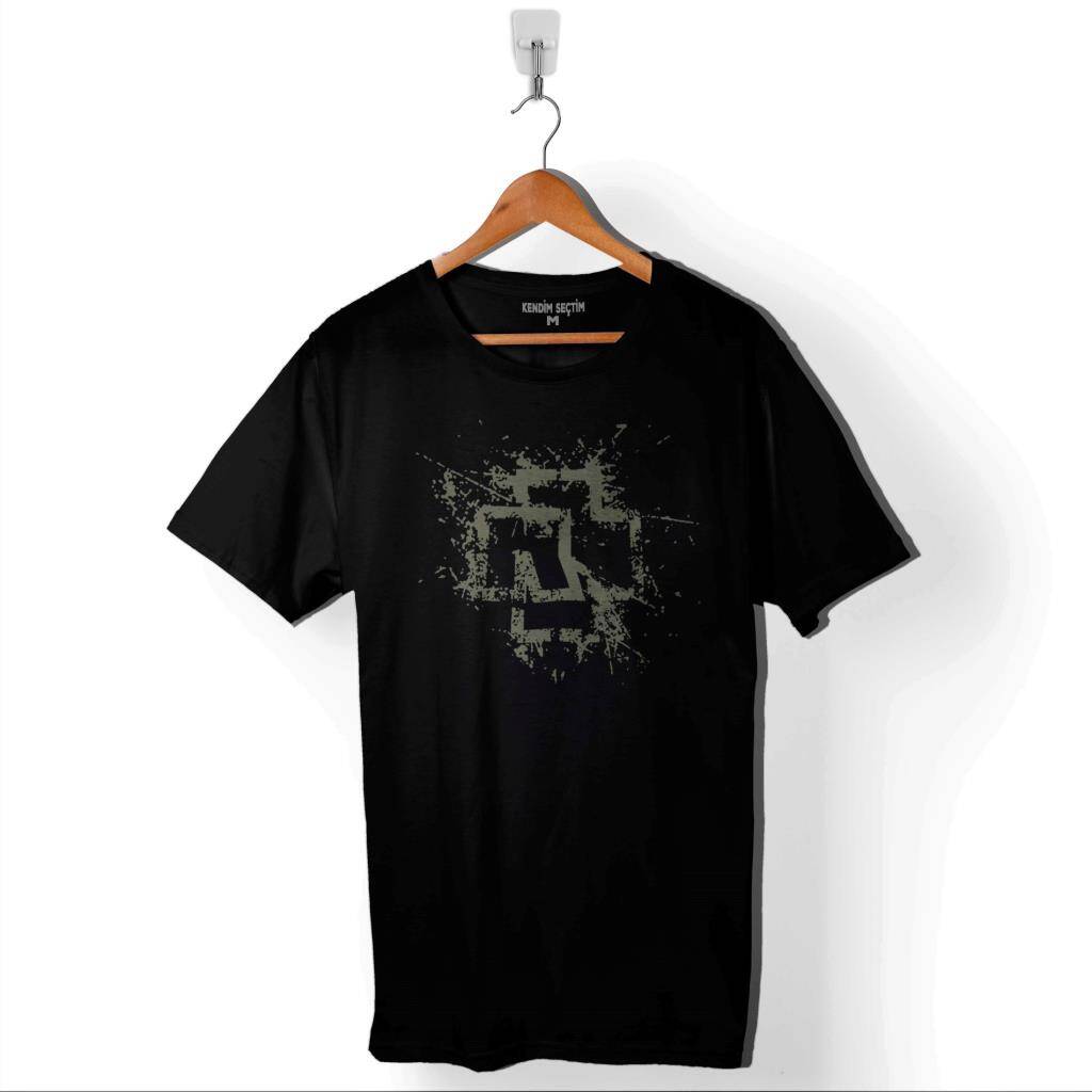 Rammstein Till Lindemann Logo Baskılı Tişört Unisex T-Shirt - 1