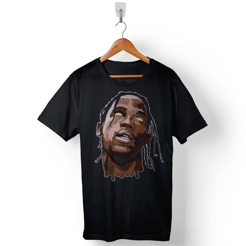 Rap Hiphop Sokak Travis Jacques Webster Baskılı Tişört Unisex T-Shirt - 1