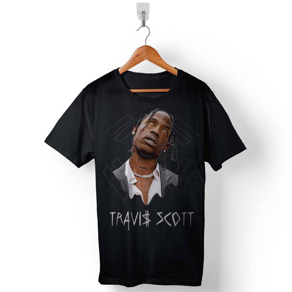 Rap Hiphop Sokak Travis Jacques Webster Baskılı Tişört Unisex T-Shirt - 1