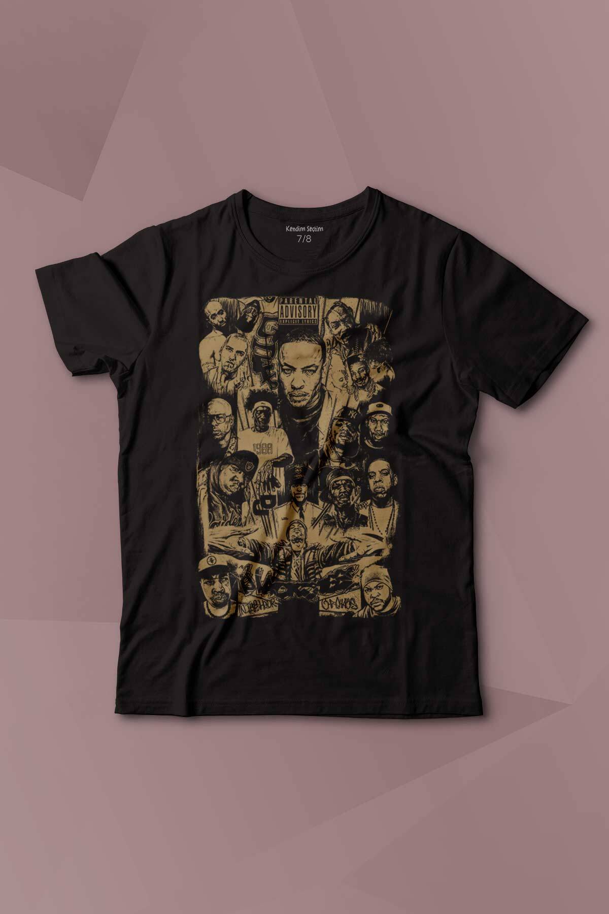 Rap Masters Hip Hop Ustalar Dre 2Pac Eminem Biggie Snoop Dogg Baskılı Çocuk Tişört Kısa Kollu - 1