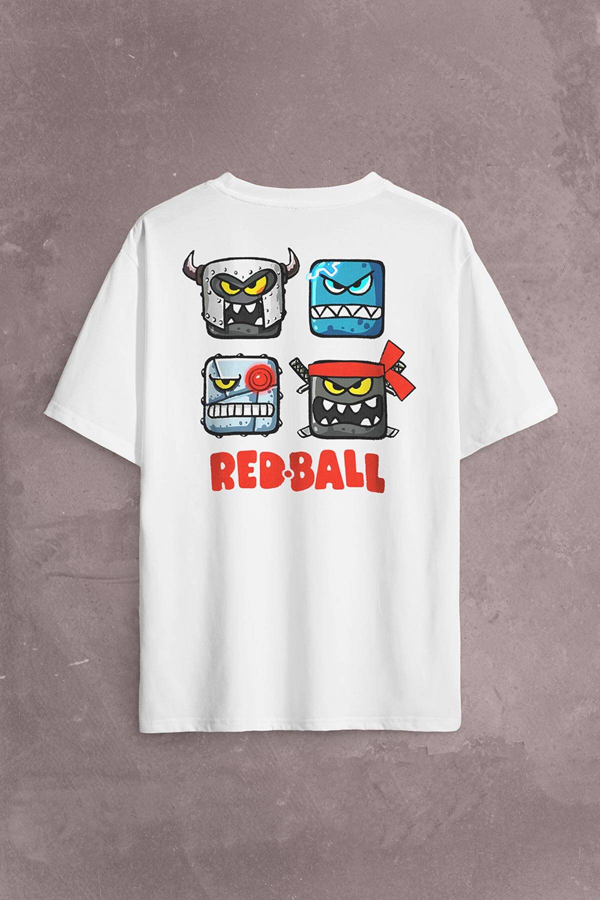 Red Ball 4 Crazy Kırmızı Top Redball Sırt Ön Baskılı Oversize Tişört Unisex T-Shirt - 2