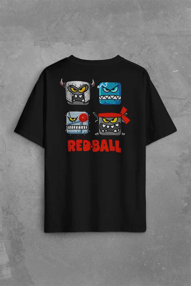 Oversize Tişört Red Ball 4 Kırmızı Top Redball Sırt Ön Baskılı Unisex T-Shirt (1)