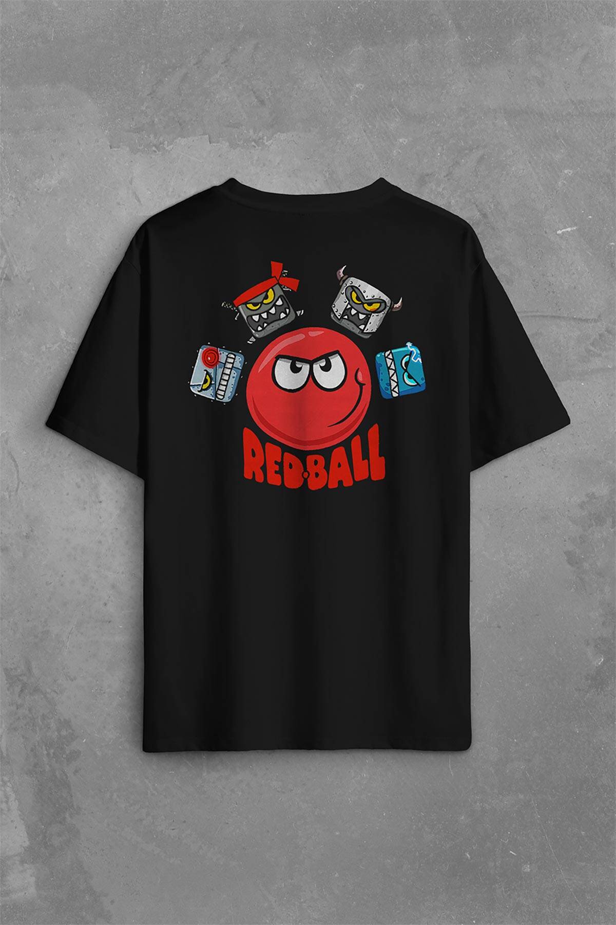 Red Ball 4 Redball Kırmızı Top Crazy Sırt Ön Baskılı Oversize Tişört Unisex T-Shirt - 1